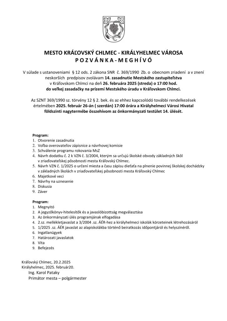 pozvánka
